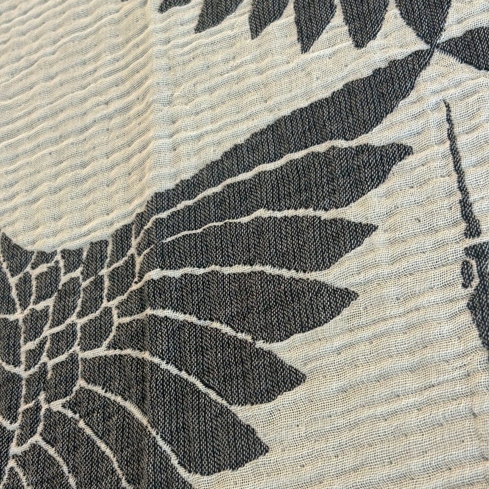 Modern Black + Gray Birds in Flight Cranes Throw Blanket Organic Cotton 2 Side - Picture 6 of 16